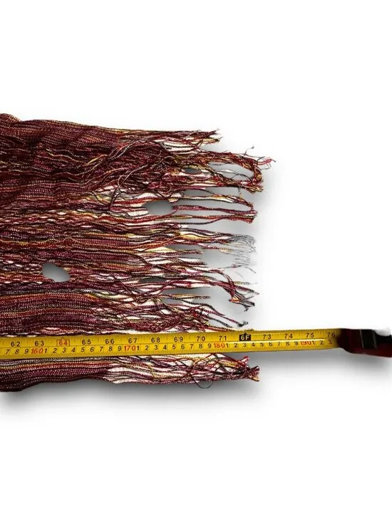 Festive Colorful "Silk Feel" Polyester Mesh Scarf Fringe EUC Decorative Boho - Picture 5 of 10